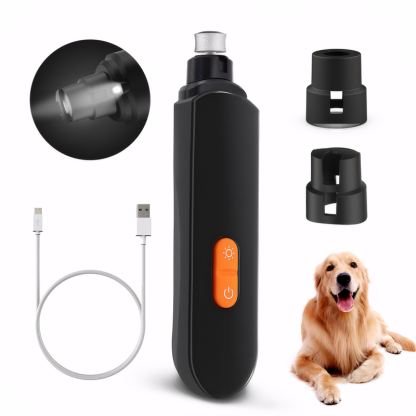 3-Speed LED Pet Nail Grinder with Diamond Bit – Low Noise, USB Rechargeable, Safe for All Pets 