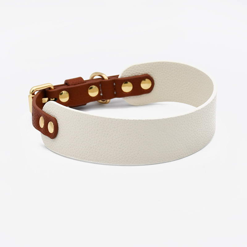 Levia Series Soft Leather Pet Collar and Leash Set | Adjustable, Comfortable, Non-Stick Fur | for Small Medium Large Dogs