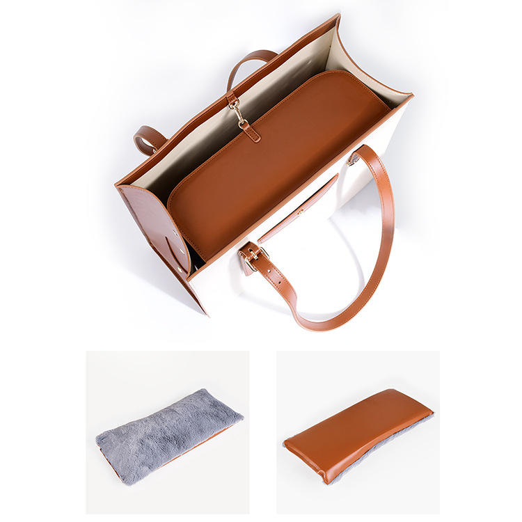 Luxury Leather Pet Carrier Bag - Explorer Series | Spacious Travel Carrier for Cats & Small Dogs | Free Leather Collar Gift