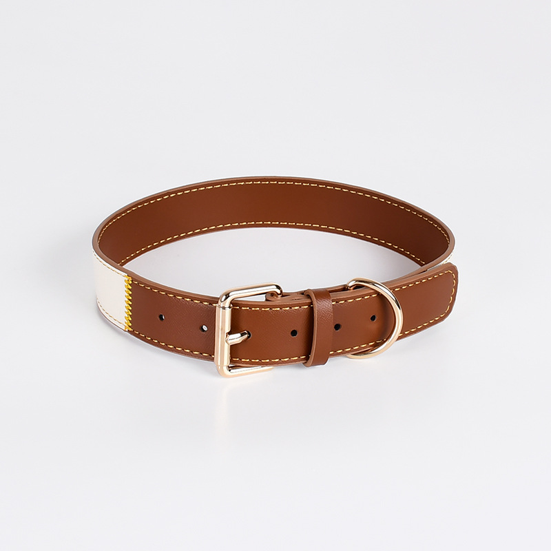 Peacock Series Leather Pet Collar and Leash Set – Handmade, Waterproof, Adjustable for Small to Large Dogs