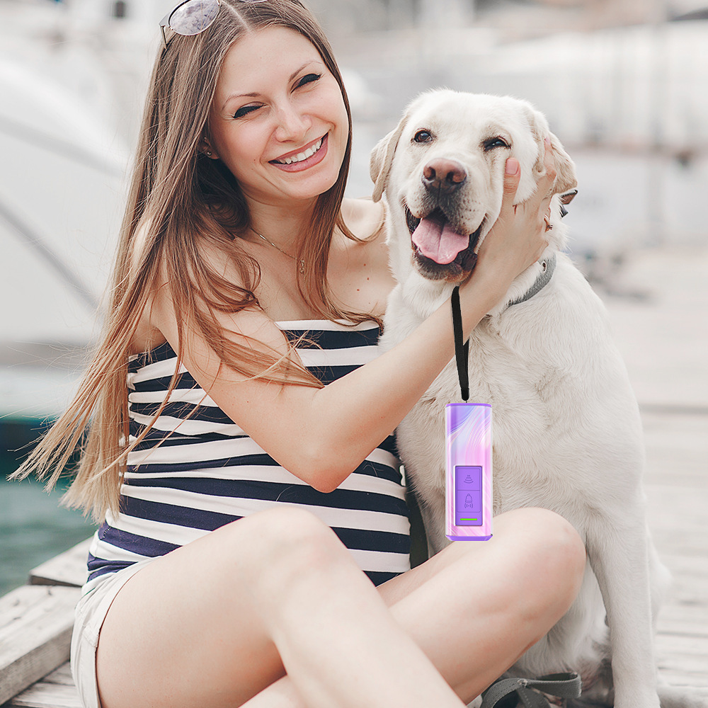 Ultrasonic Dog Trainer & Repeller with Flashlight – Compact, Rechargeable, and Designed for Women 