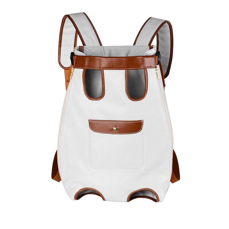 Premium Leather Pet Backpack Carrier - Waterproof Escape-Proof Travel Bag for Cats & Dogs |CuddlyPet