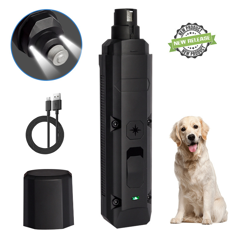 Upgraded Dog Nail Grinder with 2 LED Lights - Low Noise & Safe Grinding for All Dog Sizes, 8000RPM Powerful Pet Nail Trimmer by CuddlyPet