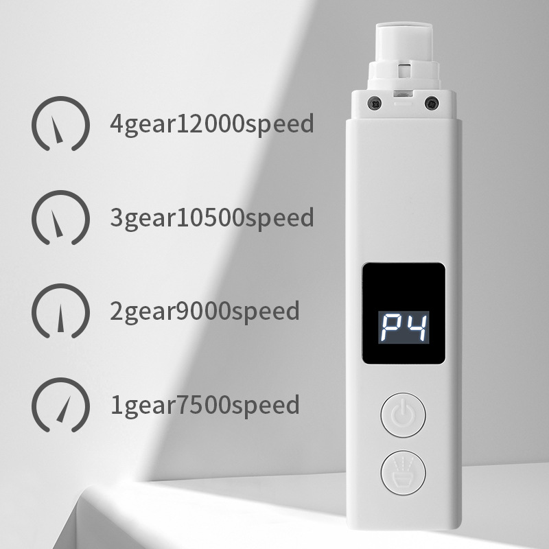 Professional 4-Speed Dog Nail Grinder, Electric Rechargeable Dog Nail Grinder with UV & Interactive Lights, Rechargeable Quiet Pet Nail Grinder, Nail Clippers for All Type Dogs Cat-CUDDLY PET