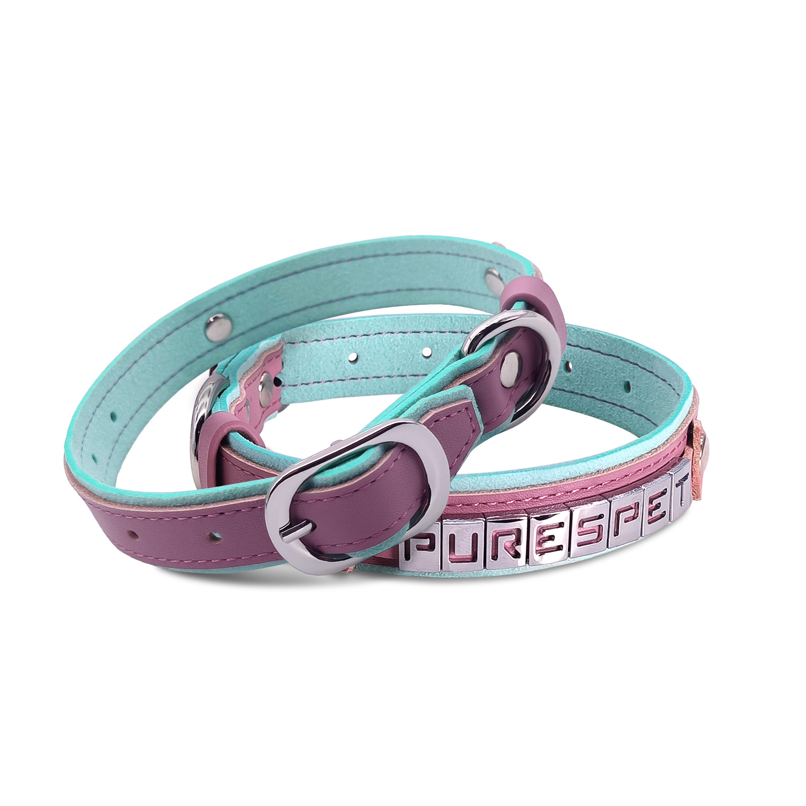 Premium Customizable Leather Pet Collar for Small Dogs & Cats – Personalized Alphabet Design, Durable & Comfortable 