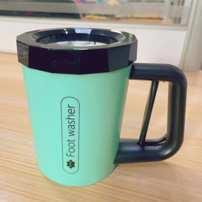 CuddlyPet Hand-Press Rotating Paw Washer Cup | 360° Deep Clean for Dog & Cat Feet | Food Grade Silicone Brush | Easy to Use & Clean (White/Blue/Pink)