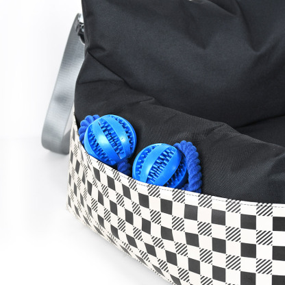 Waterproof Leather Pet Car Seat Bed, Anti-Slip & Washable Dog Carrier with Safety Buckle