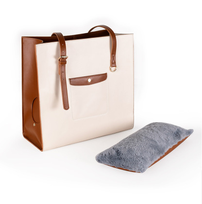 Luxury Leather Pet Carrier Bag - Explorer Series | Spacious Travel Carrier for Cats & Small Dogs | Free Leather Collar Gift