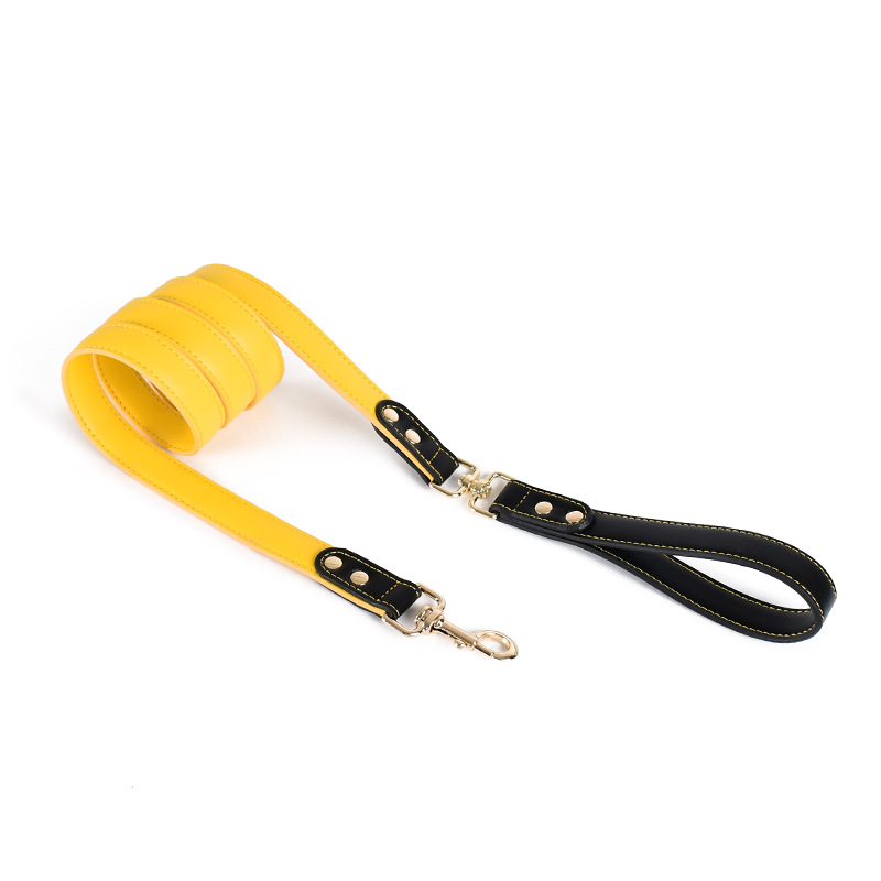 Peacock Series Leather Pet Collar and Leash Set – Handmade, Waterproof, Adjustable for Small to Large Dogs