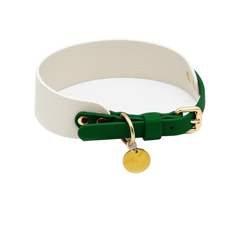 Levia Series Soft Leather Pet Collar and Leash Set | Adjustable, Comfortable, Non-Stick Fur | for Small Medium Large Dogs