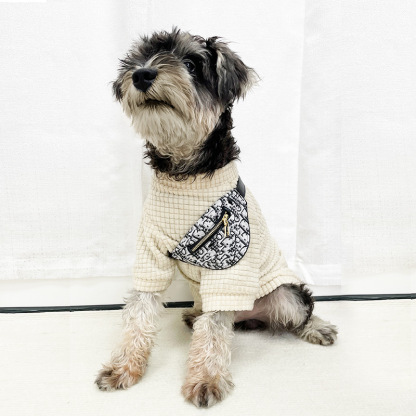 Fashion Pet Sling Bag – Adjustable Leather Dog Backpack for Small Dogs, Stylish Hands-Free Carrier with Snack Storage