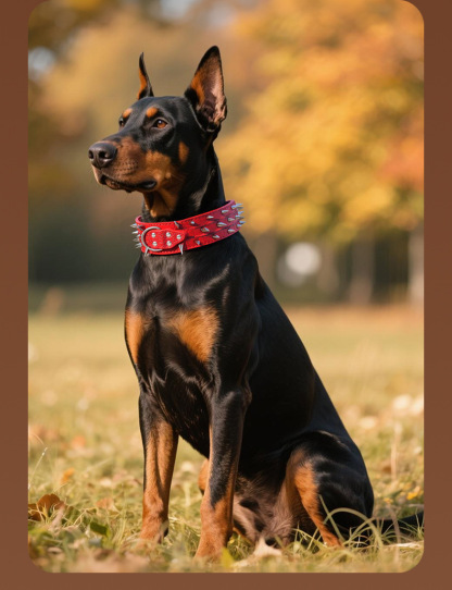 Bully Breed Heavy Duty Spiked Collar - Puncture Proof, Anti-Pull, Metal Rivets for Large/X-Large Dogs (M-XXL Sizes, Black/Gold/Brown/Red)