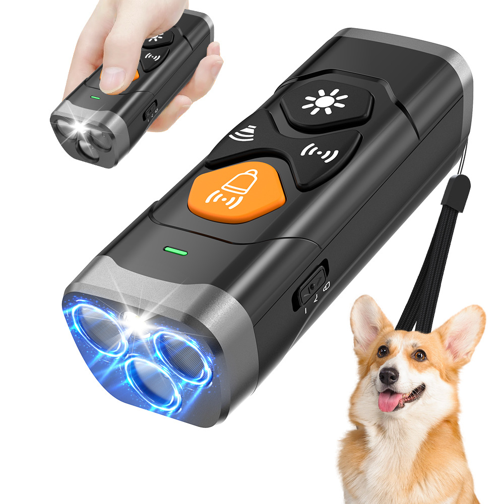 TriSonic Pro Ultrasonic Dog Trainer - 3X Emitters, 23ft Range, 1200mAh Long-Lasting Bark Control & Behavior Correction