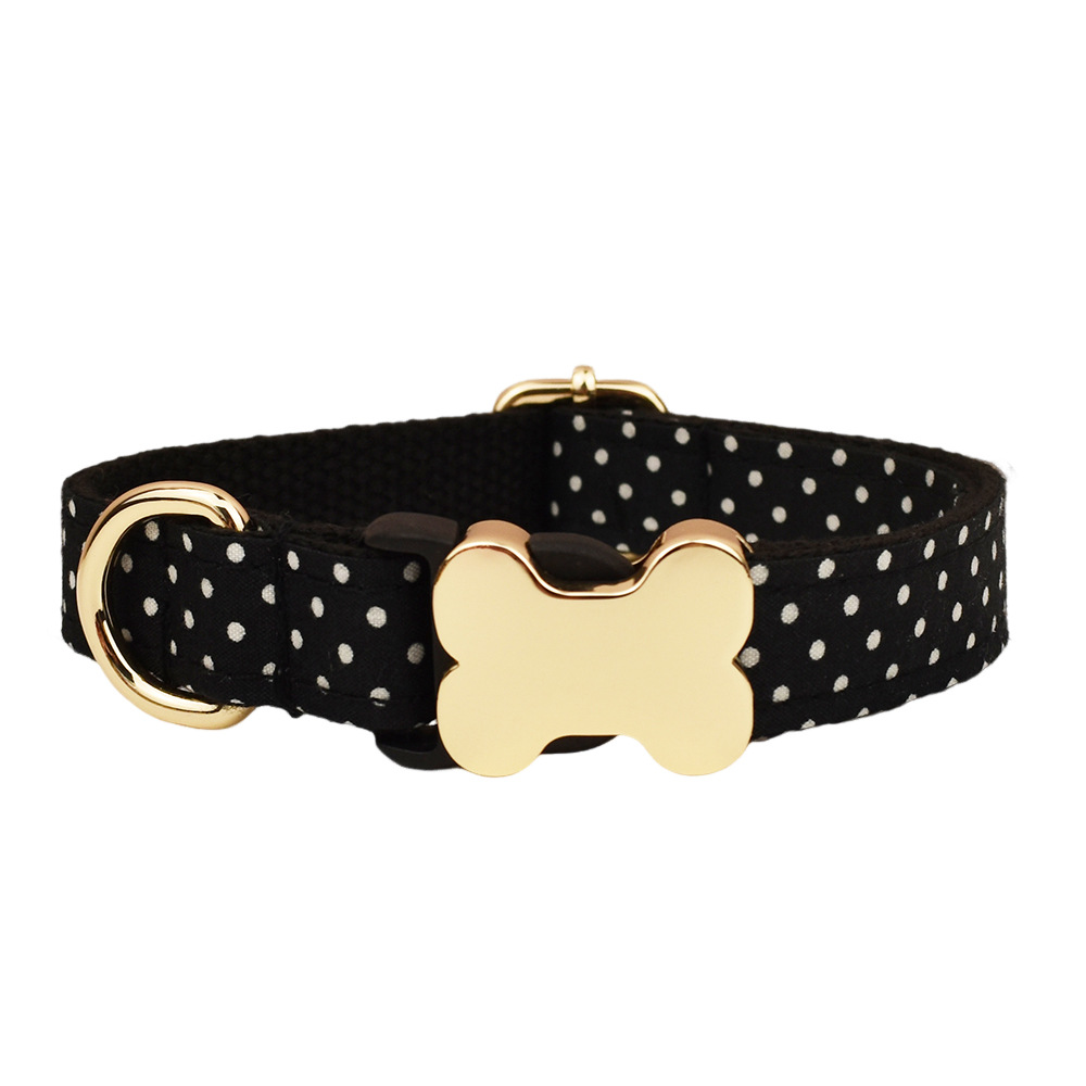 Playful Polka Dot Dog Collar – Retro-Inspired Style with Custom Engraving