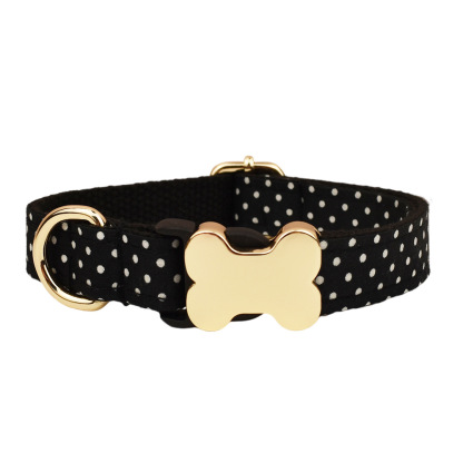 Playful Polka Dot Dog Collar – Retro-Inspired Style with Custom Engraving