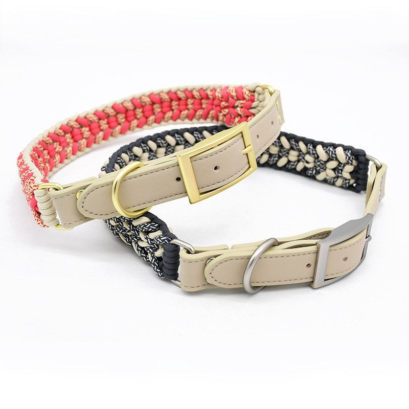 Eco-Friendly Fashion Weaving Pet Leash Set – Comfortable, Strong & Tangle-Free with 360° Rotatable Buckle for Small to Large Dogs