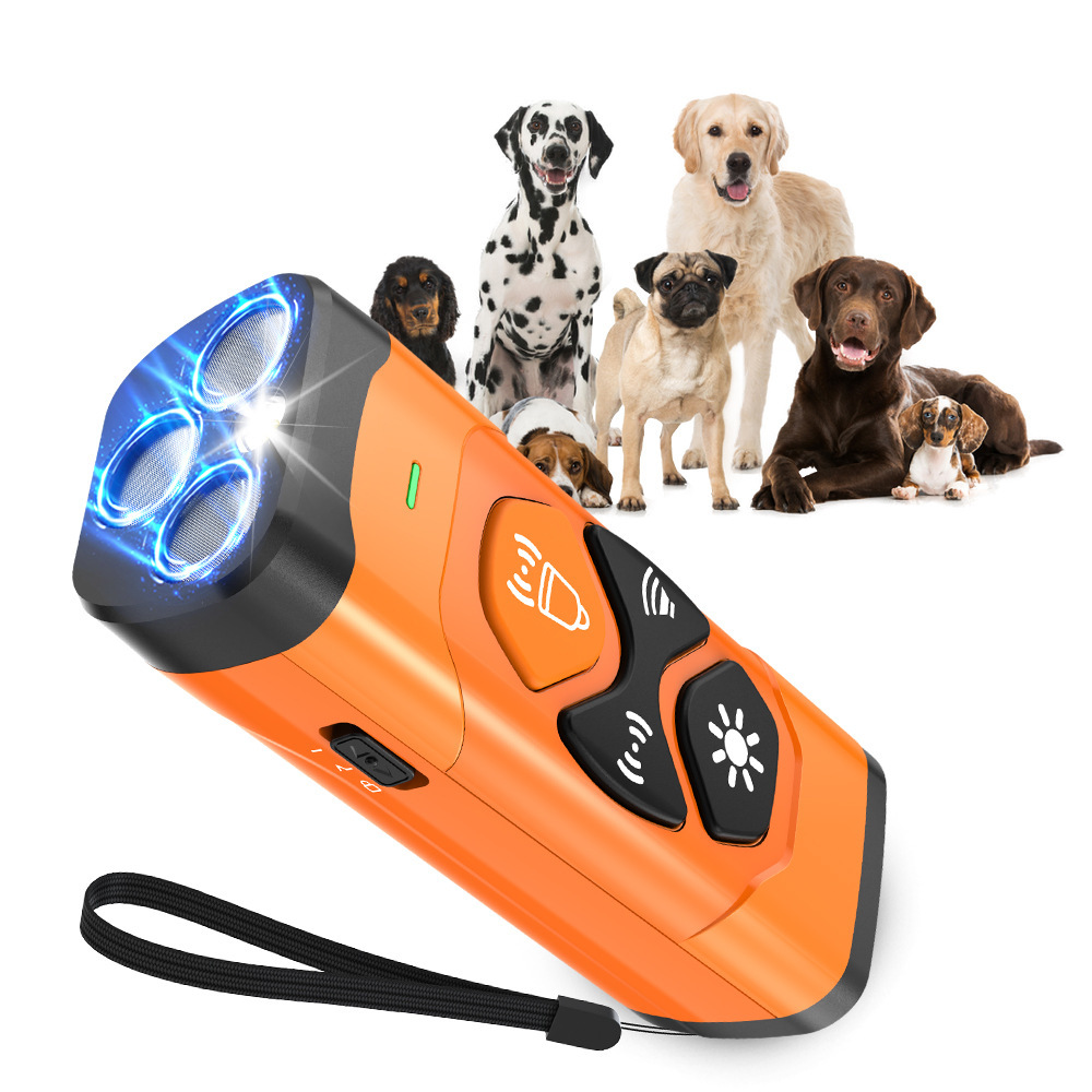 TriSonic Pro Ultrasonic Dog Trainer - 3X Emitters, 23ft Range, 1200mAh Long-Lasting Bark Control & Behavior Correction