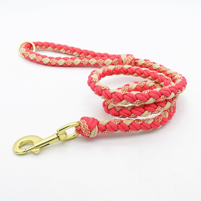 Eco-Friendly Fashion Weaving Pet Leash Set – Comfortable, Strong & Tangle-Free with 360° Rotatable Buckle for Small to Large Dogs