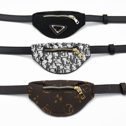 Fashion Pet Sling Bag – Adjustable Leather Dog Backpack for Small Dogs, Stylish Hands-Free Carrier with Snack Storage