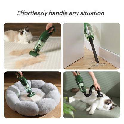 Cordless Pet Hair Vacuum – 520g Lightweight, 40000RPM Motor, 20Min Runtime, 70dB Quiet, Washable Filter, for Cat/Dog Hair Removal on Carpets, Furniture