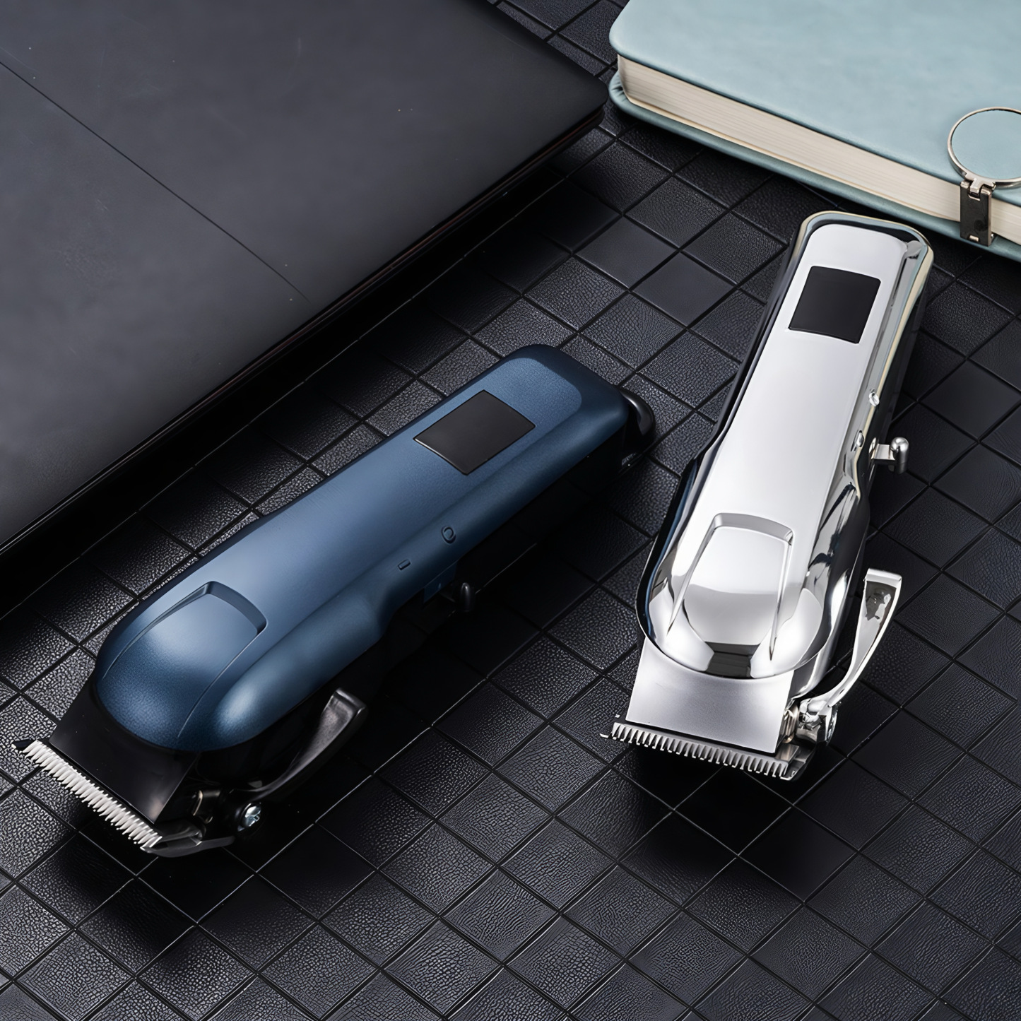 Professional Dog Grooming Clippers Kit - Quiet Cordless Rechargeable Clippers with LCD, 4 Guide Combs & Steel Blade for Cats & Dogs | CuddlyPet