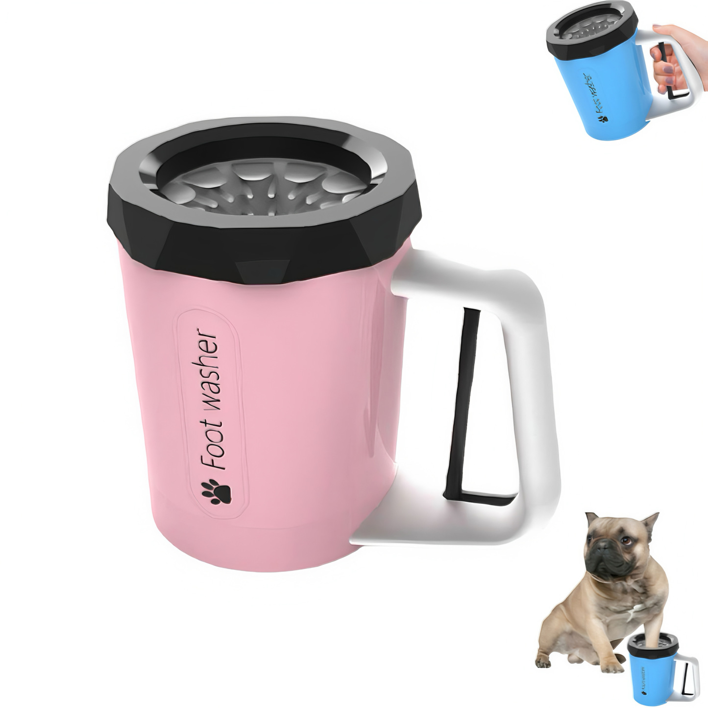 Hand-Press Rotating Paw Cleaner Cup for Dogs & Cats | 360° Deep Clean | CuddlyPet