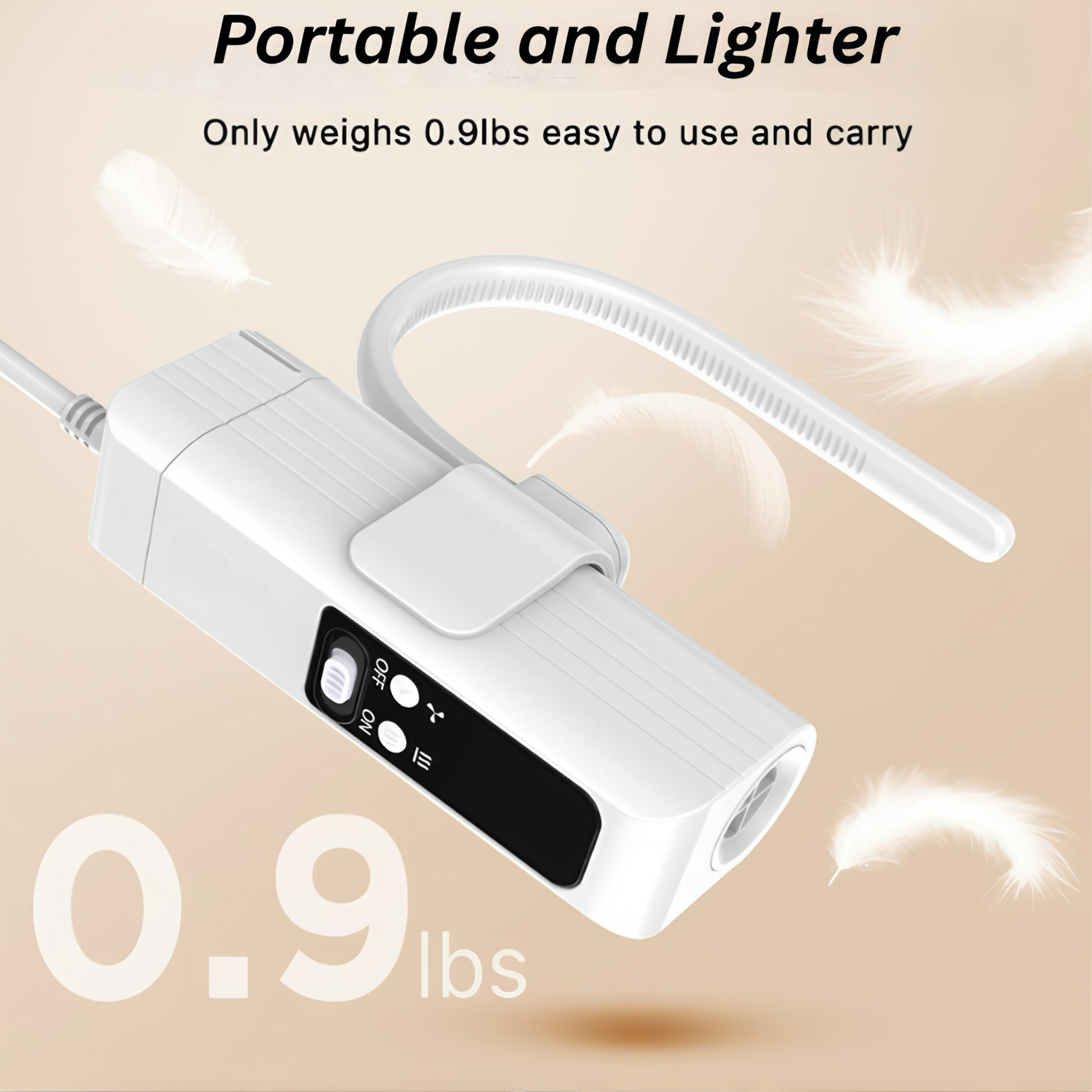 Hands-Free Neck Hanging Pet Dryer & Groomer - 1000W Powerful, 3-Temp/Speed, Ultra-Light 0.9lb, Quiet with Negative Ions