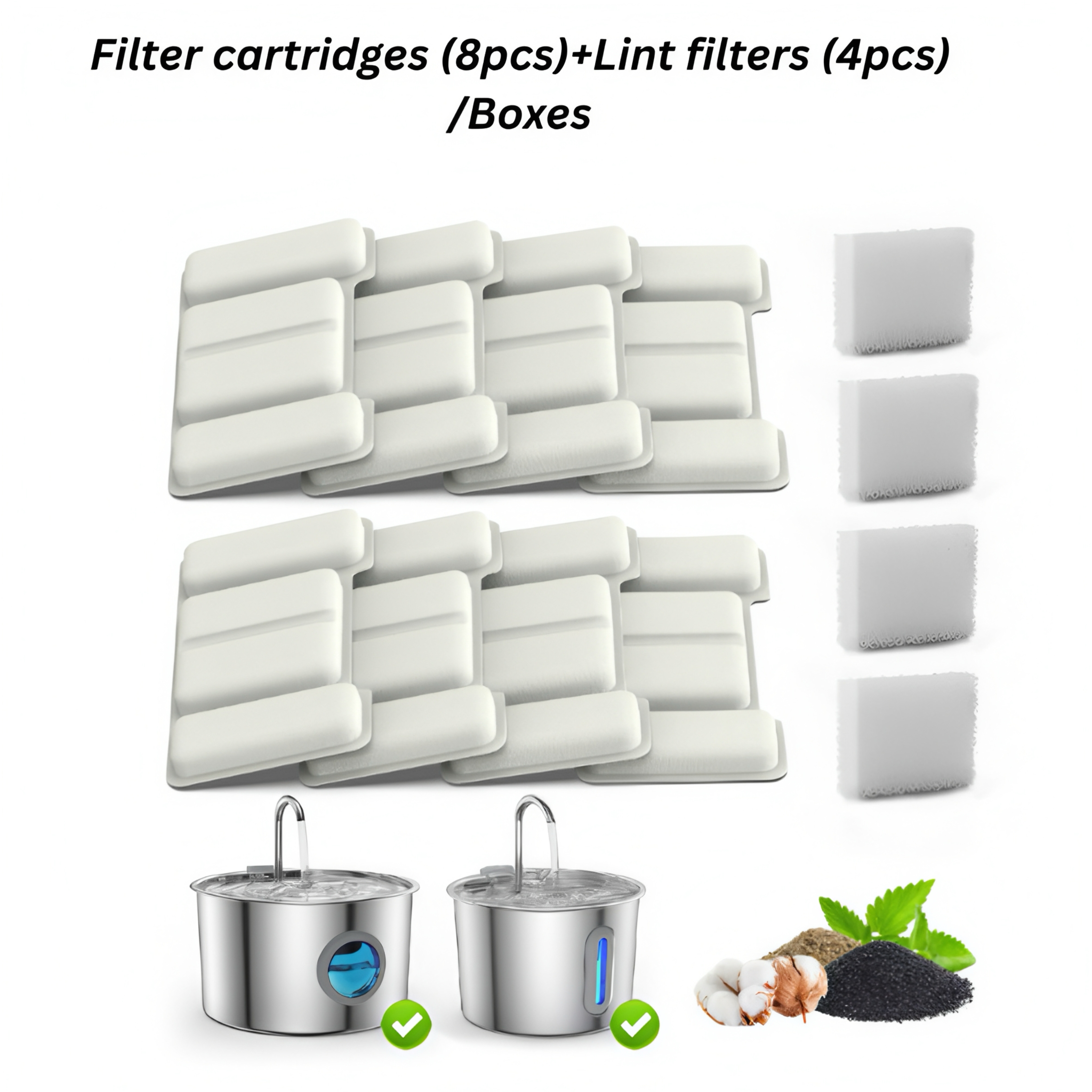 Automatic Cat Water Fountain, 2.2L Stainless Steel, Multi-Stage Filtration, Ultra-Quiet Pump – CuddlyPet