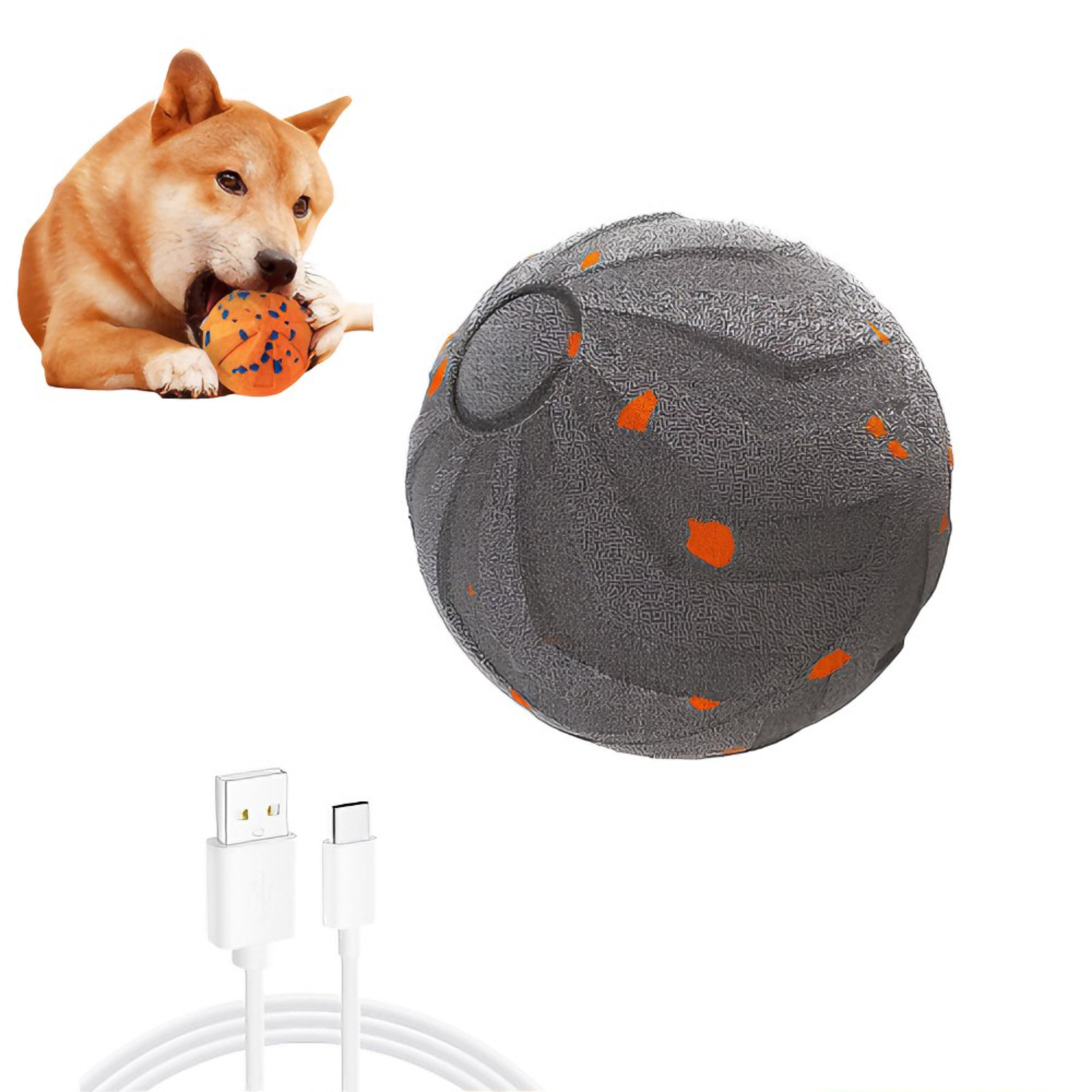 CuddlyPet 2025 Newest Interactive Dog Ball Toy - Automatic Self-Play, Smart Motion Modes, Chew-Resistant with Replaceable Shell, Food-Grade Safe for Small Medium Large Dogs & Cats