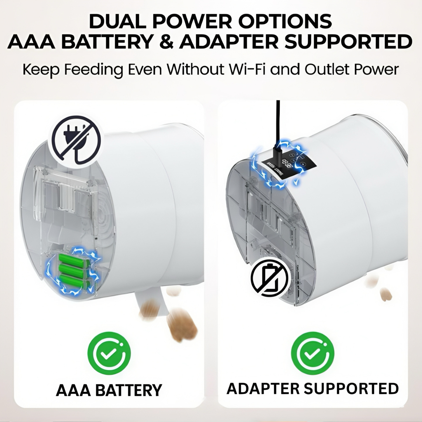 CuddlyPet Wall-Mounted Smart Pet Feeder: Anti-Jam, App Control, Dual Power, Easy Clean