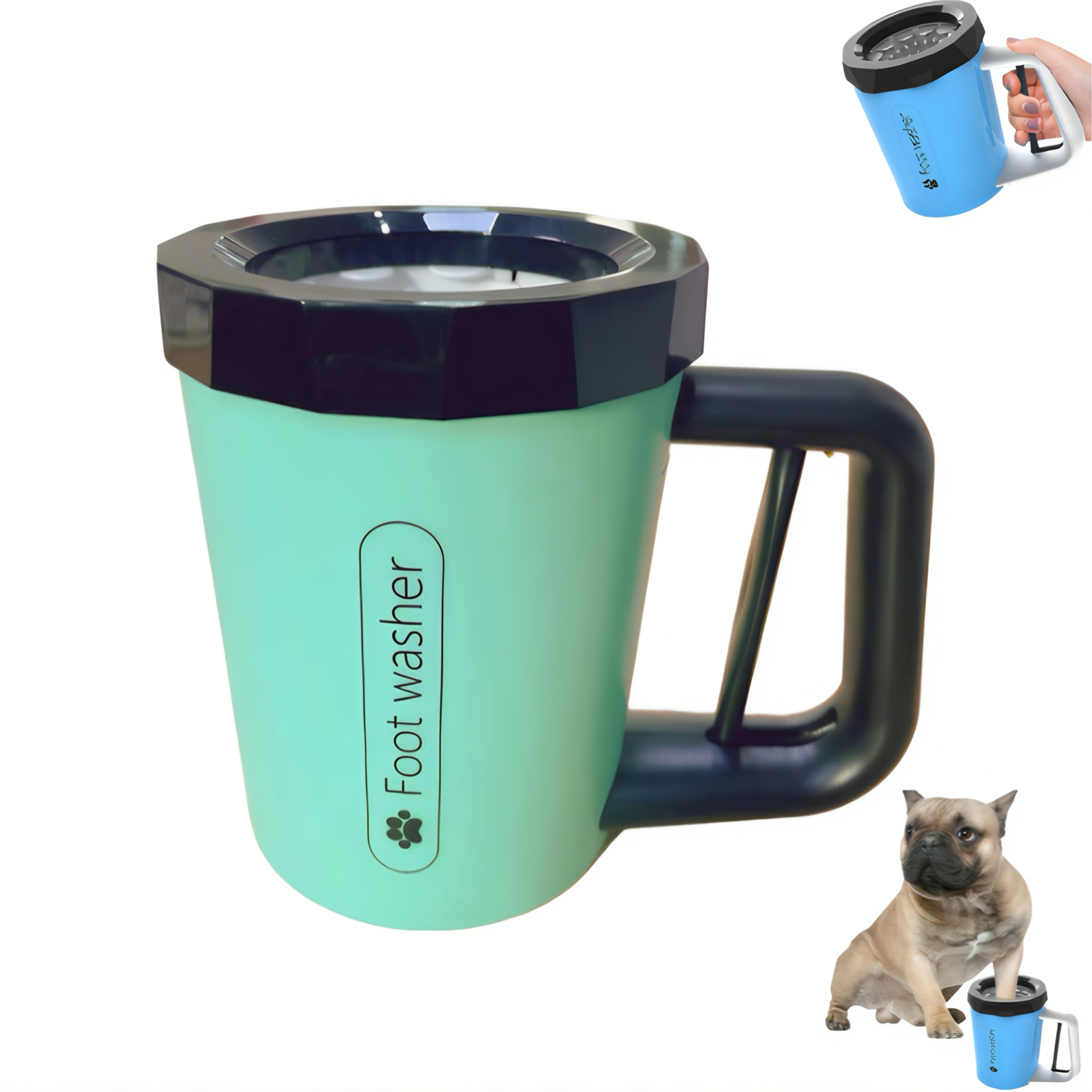 Hand-Press Rotating Paw Cleaner Cup for Dogs & Cats | 360° Deep Clean | CuddlyPet