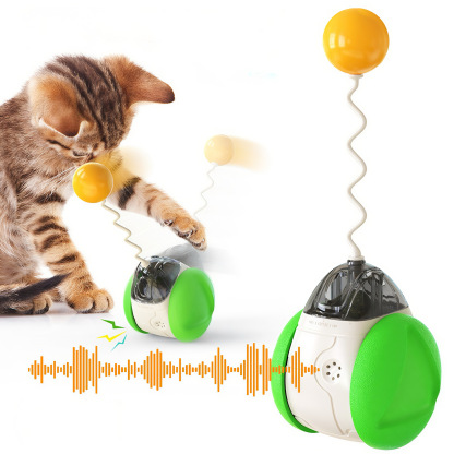 Electric Self-Balancing Cat Toy with Catnip Ball & Bird Chirp Sound,4 Colors