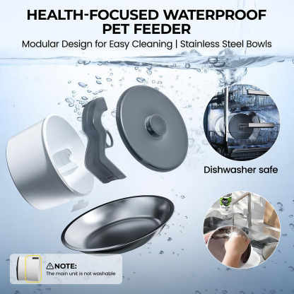 CuddlyPet Wall-Mounted Smart Pet Feeder: Anti-Jam, App Control, Dual Power, Easy Clean