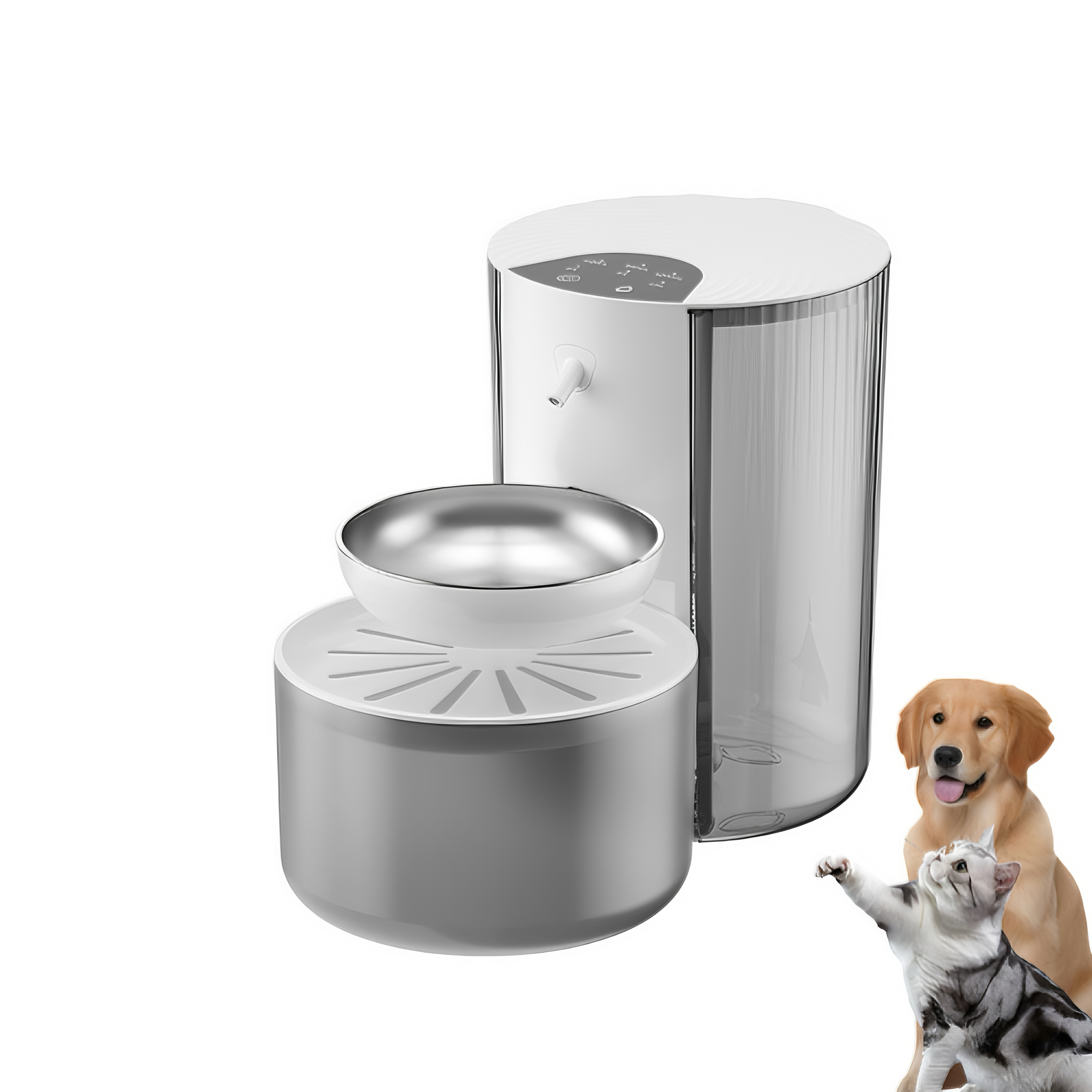 New Tilt-Refresh Smart Pet Water Dispenser - Automatic Fresh Water, No Recirculated Water, 3000mL Large Tank, 180-Day Wireless, Quiet & Easy Clean for Cats and Small Dogs