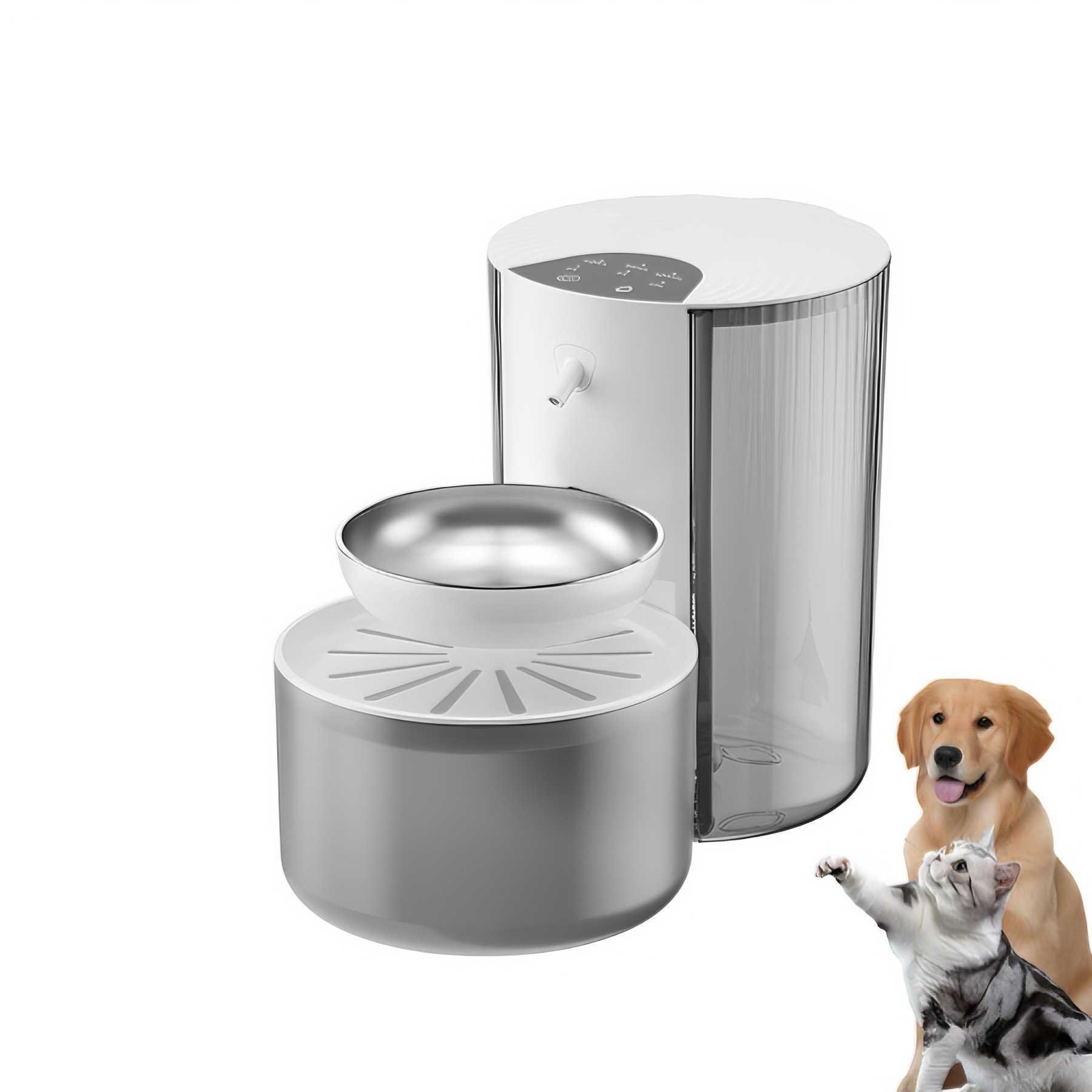 Tilt-Refresh Smart Pet Water Dispenser: Automatic Fresh Water, No Recirculation, 3000mL, Wireless - CuddlyPet