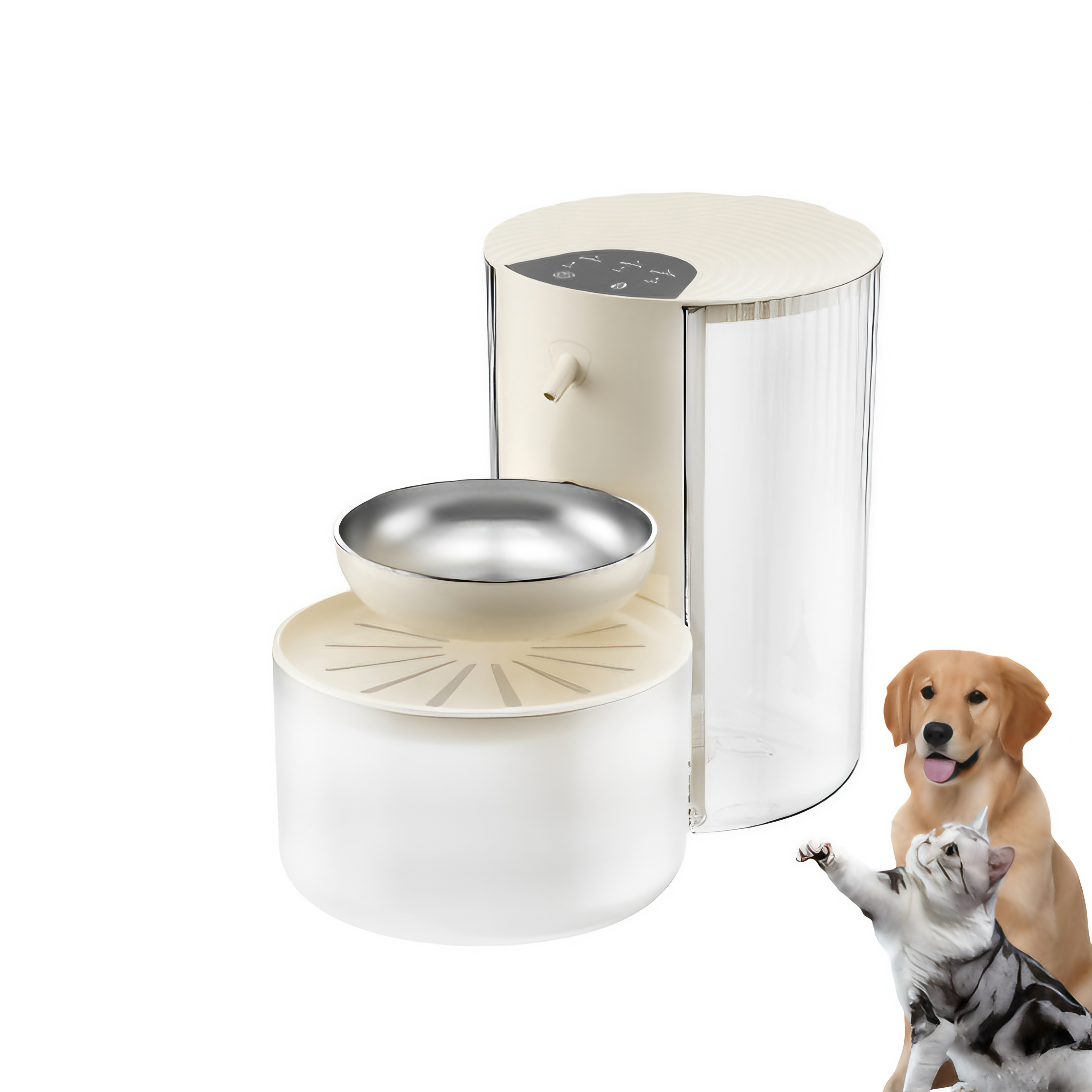 New Tilt-Refresh Smart Pet Water Dispenser - Automatic Fresh Water, No Recirculated Water, 3000mL Large Tank, 180-Day Wireless, Quiet & Easy Clean for Cats and Small Dogs