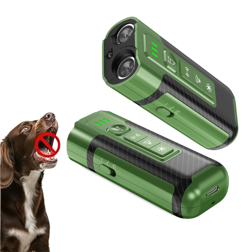 Dual-Frequency Ultrasonic Dog Trainer & Repellent - 2-in-1 LED Flashlight, Type-C Rechargeable, 23ft Range