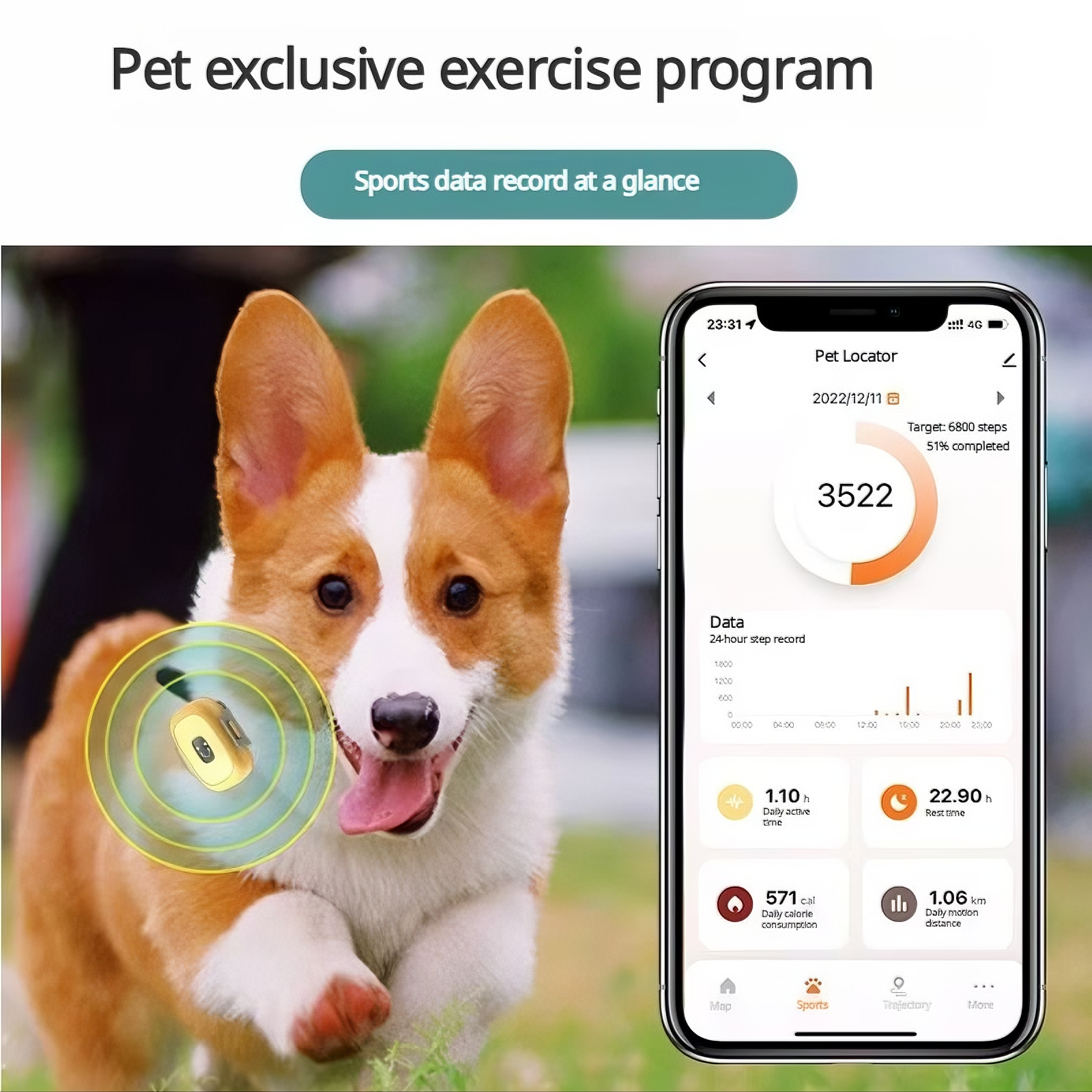 GPS Tracker for Dogs and Cats, Mini Cat & Dog GPS Tracker with Health Monitor and GPS Dog Fence, Waterproof GPS Pet Tracker