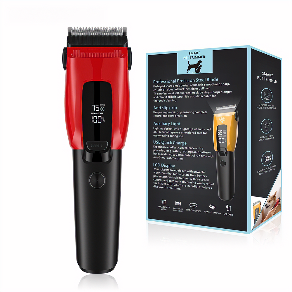 Dog Clippers Grooming with LED Display, Three-Speed Low Noise, Auxilia