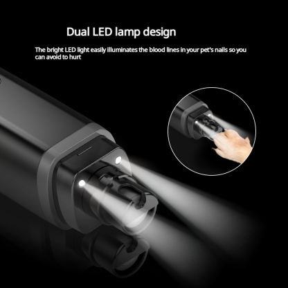 Professional LED Pet Nail Grinder - Ultra Quiet (<50dB), 3 Attachments, Type-C Fast Charge for Dogs/Cats/Small Animals