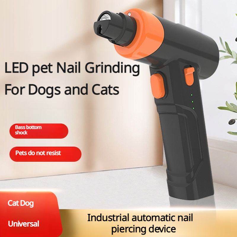 Gun shape Pet Nail Grinder Electric Nail Trimmer Dogs Cats USB Rechargeable Clean Nail Clippers Nail Scissors Pliers Tools -CUDDLY PET