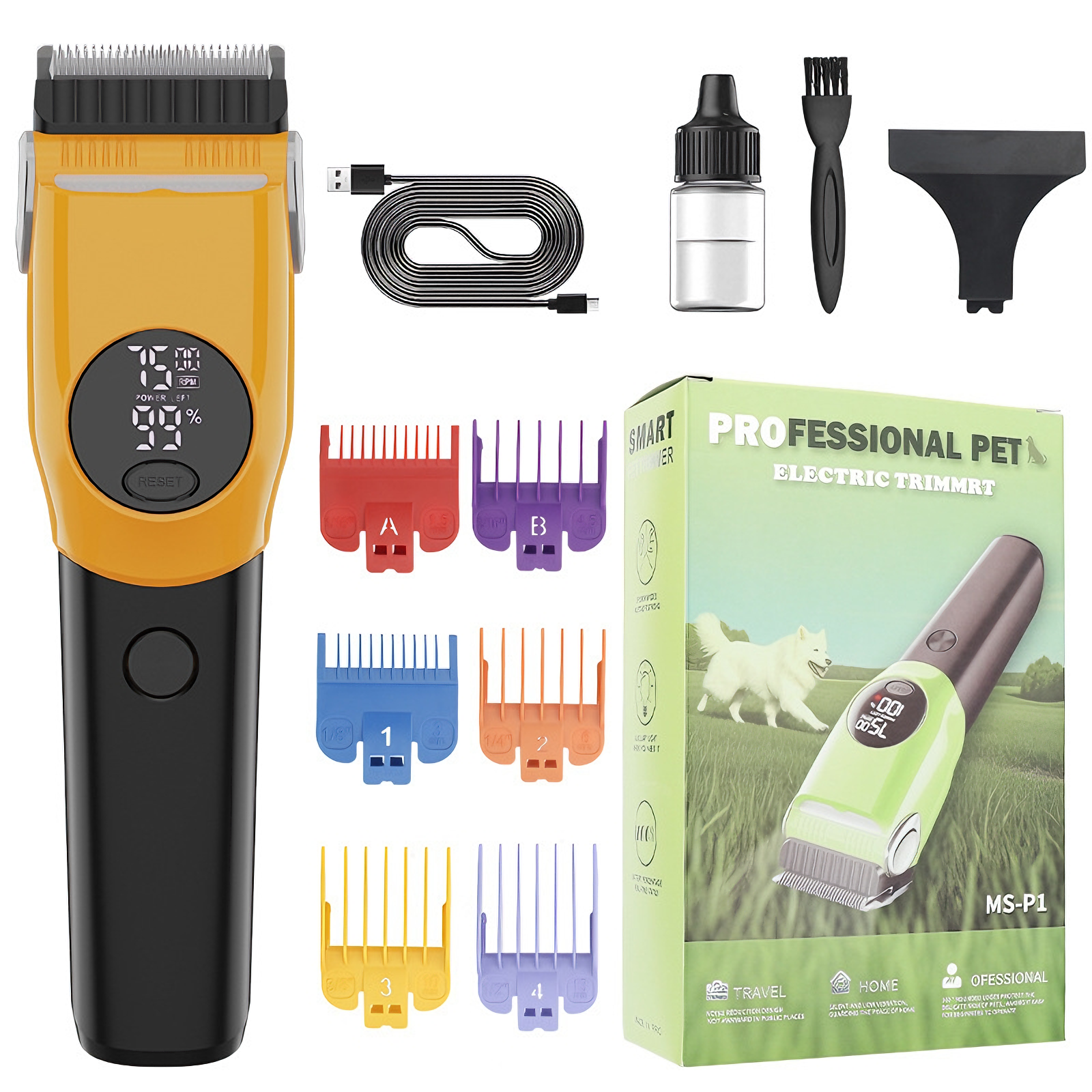 Professional Dog Clippers for Large Breeds - 8W 7500RPM, 33T Blade, LED Light | CuddlyPet