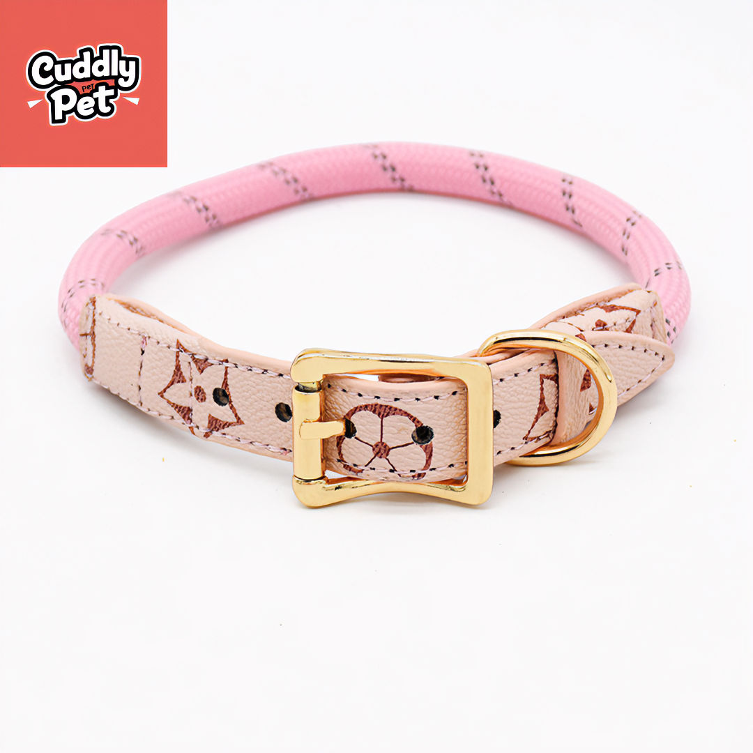 Premium Leather Pet Harness Set with Reflective Strips - Adjustable, Tangle-Proof & Comfortable for Small to Large Dogs  