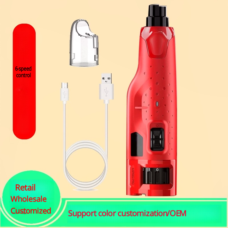 Dog Nail Grinder Quiet - (45db) 6-Speed Pet Nail Grinder with 2 LED Lights for Large Medium Small Dogs/Cats, Professional 3 Ports Rechargeable Electric Dog Nail Trimmer with Dust Cap-CUDDLY PET