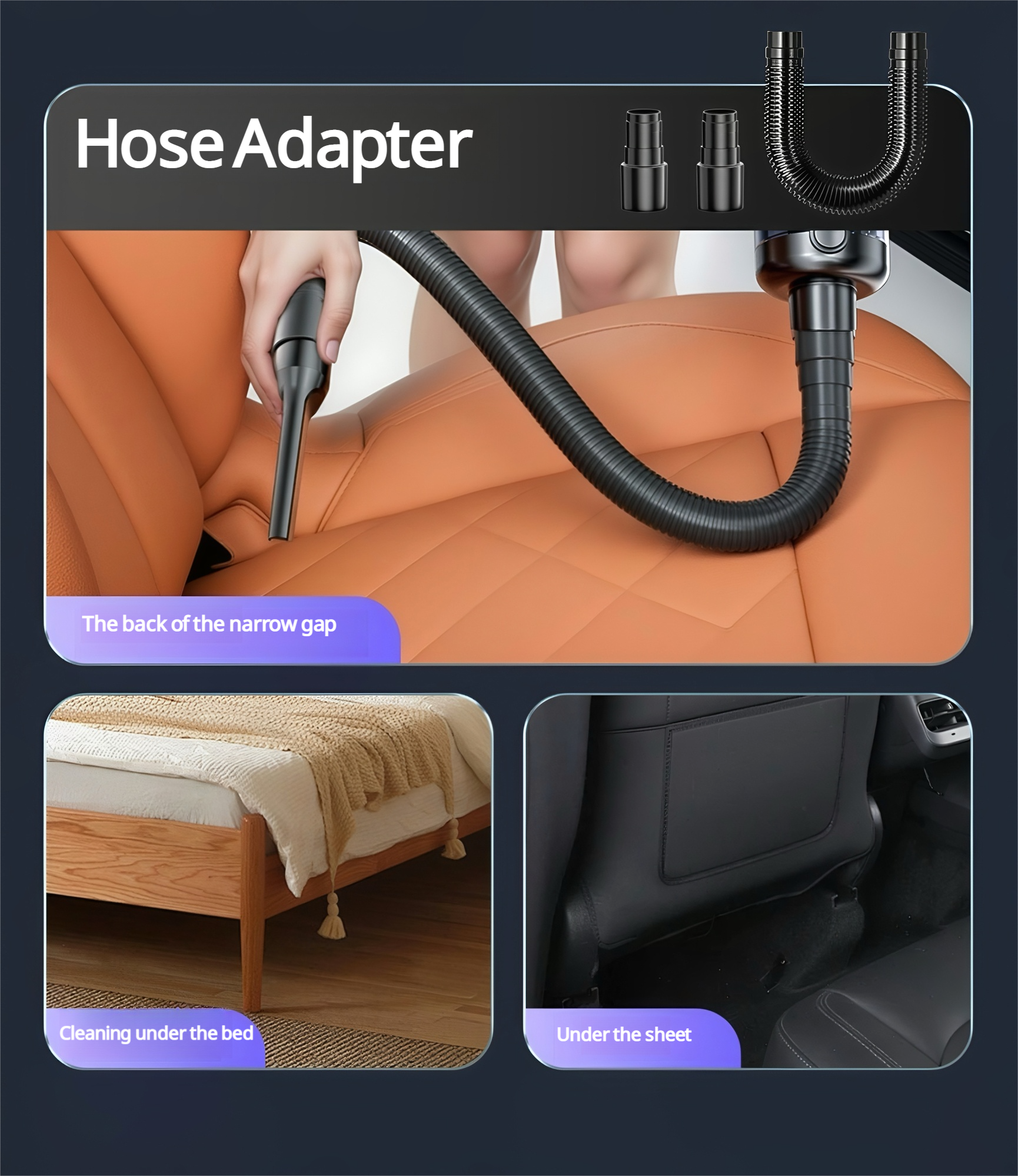 Cordless Handheld Vacuum Cleaner, 17000PA Strong Suction, 2-Stage Power, 5-in-1 Multi-Function (Suck/Blow/Charge/Brush/LED Light), Car & Home Use, with LCD Display