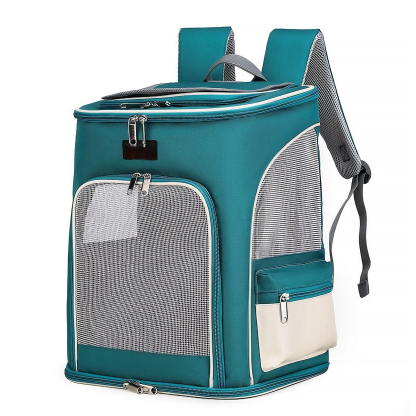  Foldable Pet Backpack Carrier for Cats & Small Dogs - Large Space, Ventilated & Comfortable, Travel Carrier with Breathable Mesh, Portable Cat Bag
