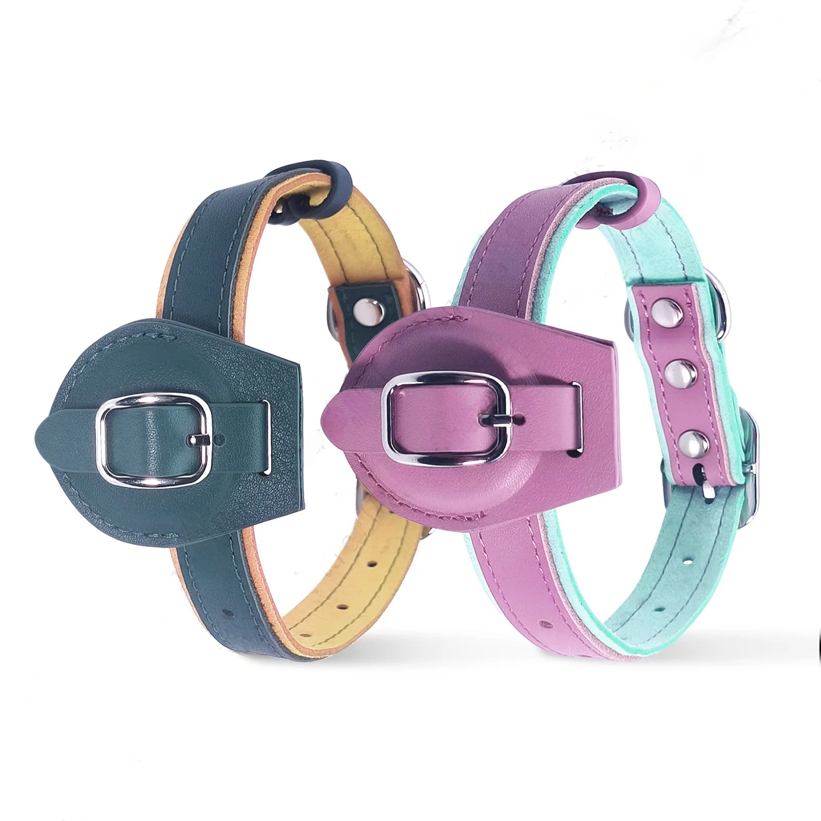 Premium Leather AirTag Collar – GPS Tracking Anti-Loss Collar for Small & Medium Dogs & Cats