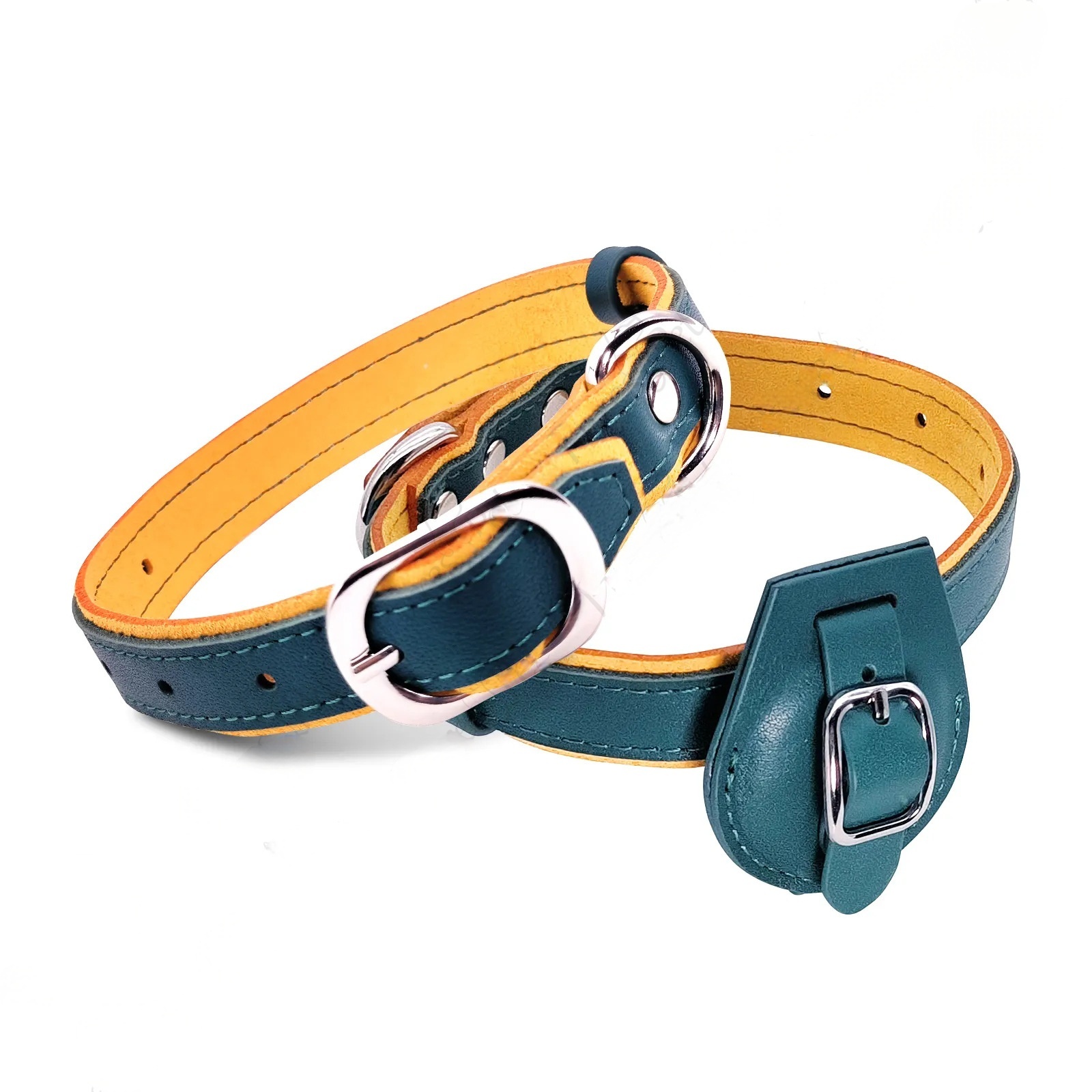 Leather AirTag Collar for Dogs & Cats – GPS Tracking Anti-Loss Pet Collar
