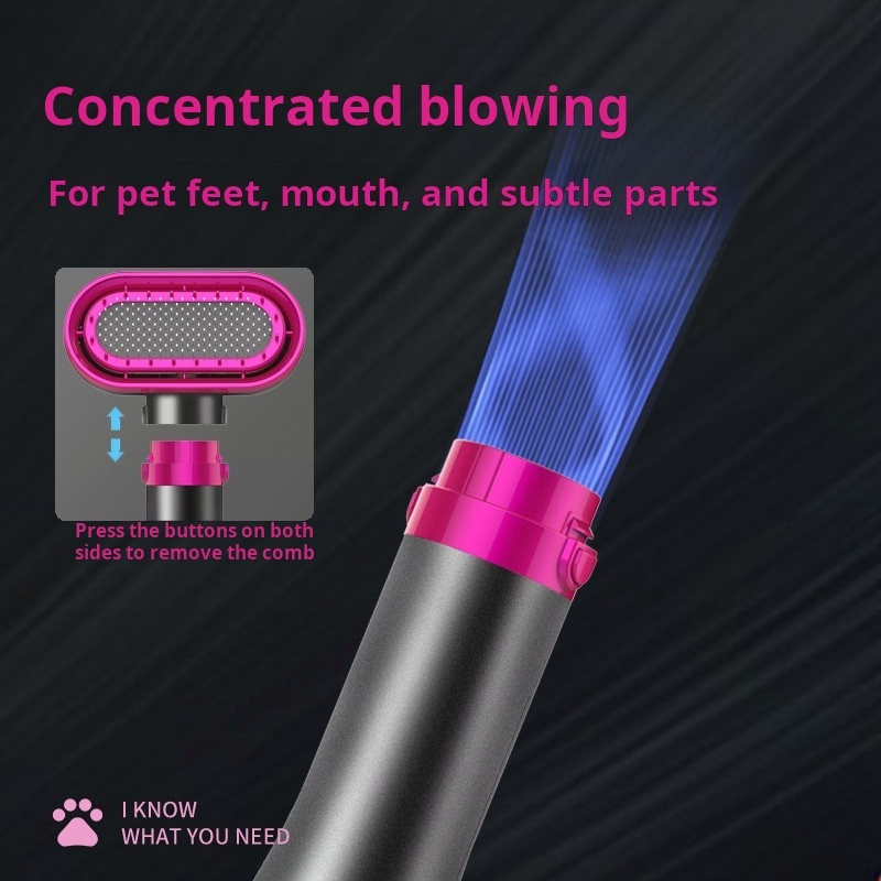 Hair Dryer Brush for Small/Medium Dog & Cat, 2 in 1 Pet Grooming Dryer, 2 Heat Settings & 3 Adjustable Blowing Dryer-CUDDLY PET