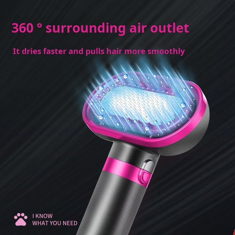 Hair Dryer Brush for Small/Medium Dog & Cat, 2 in 1 Pet Grooming Dryer, 2 Heat Settings & 3 Adjustable Blowing Dryer-CUDDLY PET